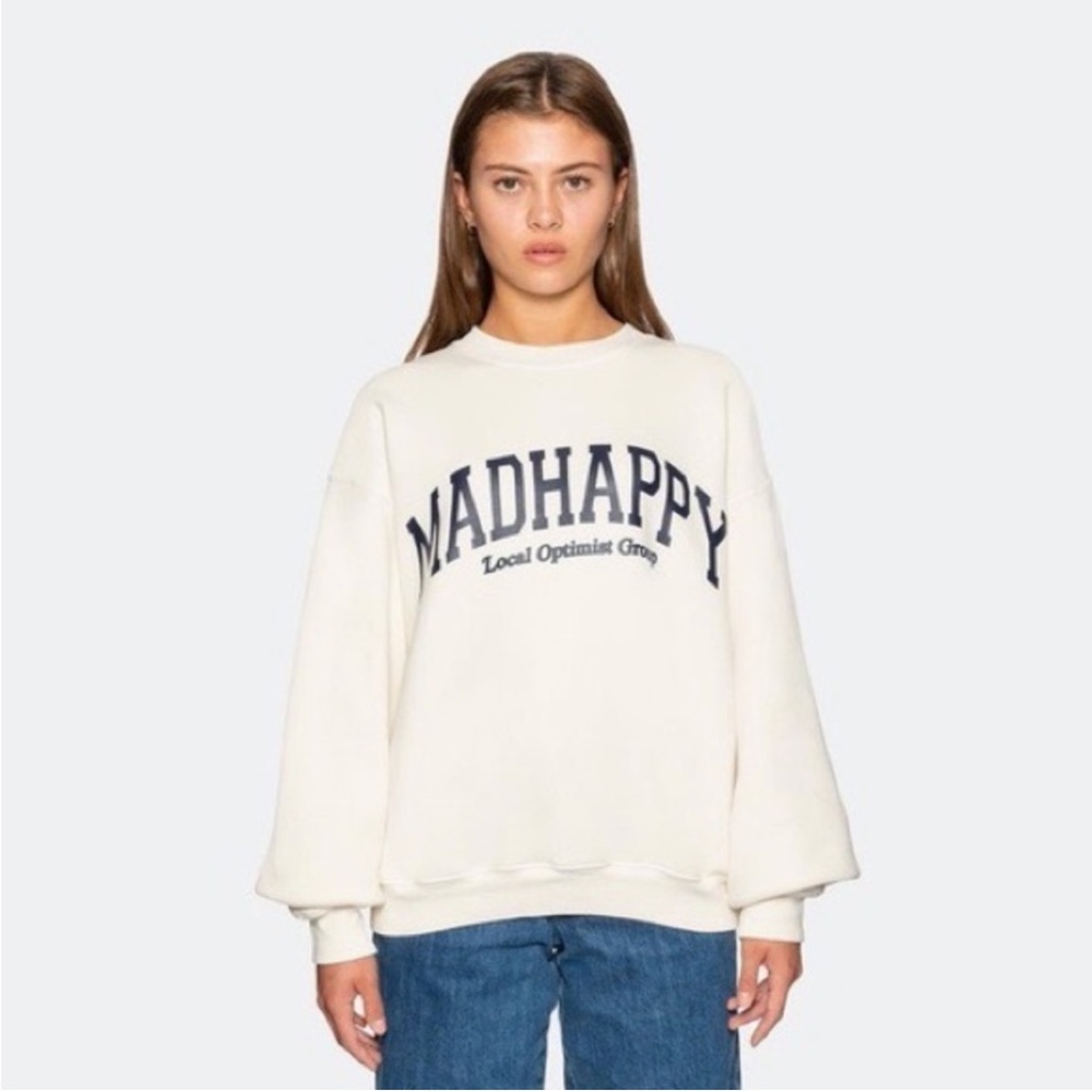 Madhappy Local Optimist Group Sweatshirt White S Pullover Campus Fleece